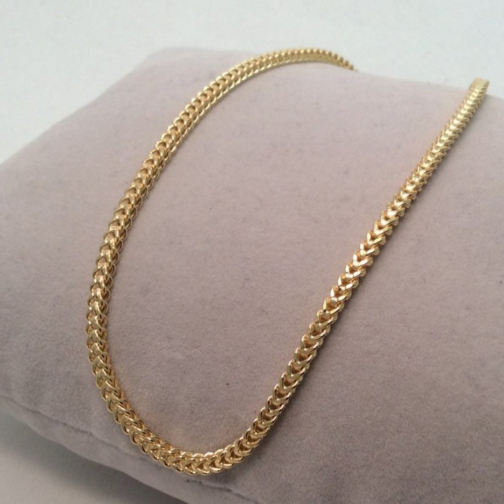 10k Real Gold Hollow Franco Box Ankle Bracelet 3.5gr